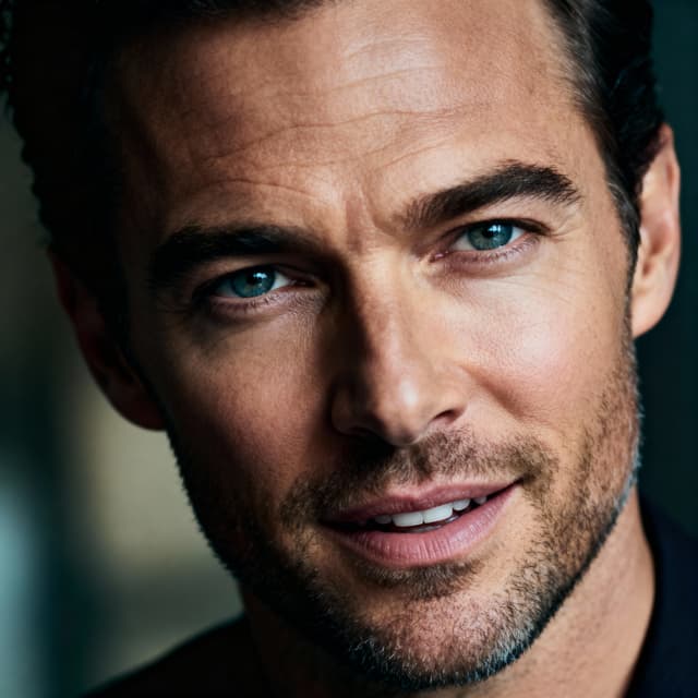 Actor headshot with expressive features and professional lighting