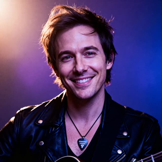 Musician headshot with artistic expression and creative lighting