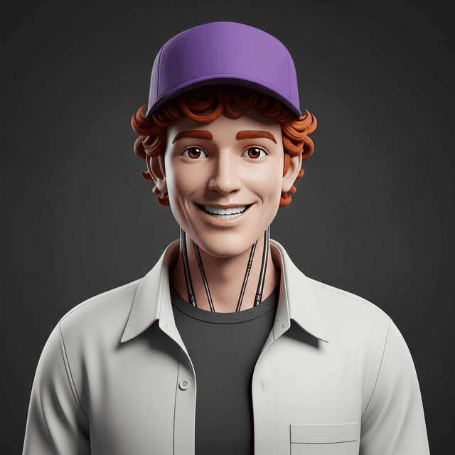 Stylized AI avatar with artistic effects and professional appearance